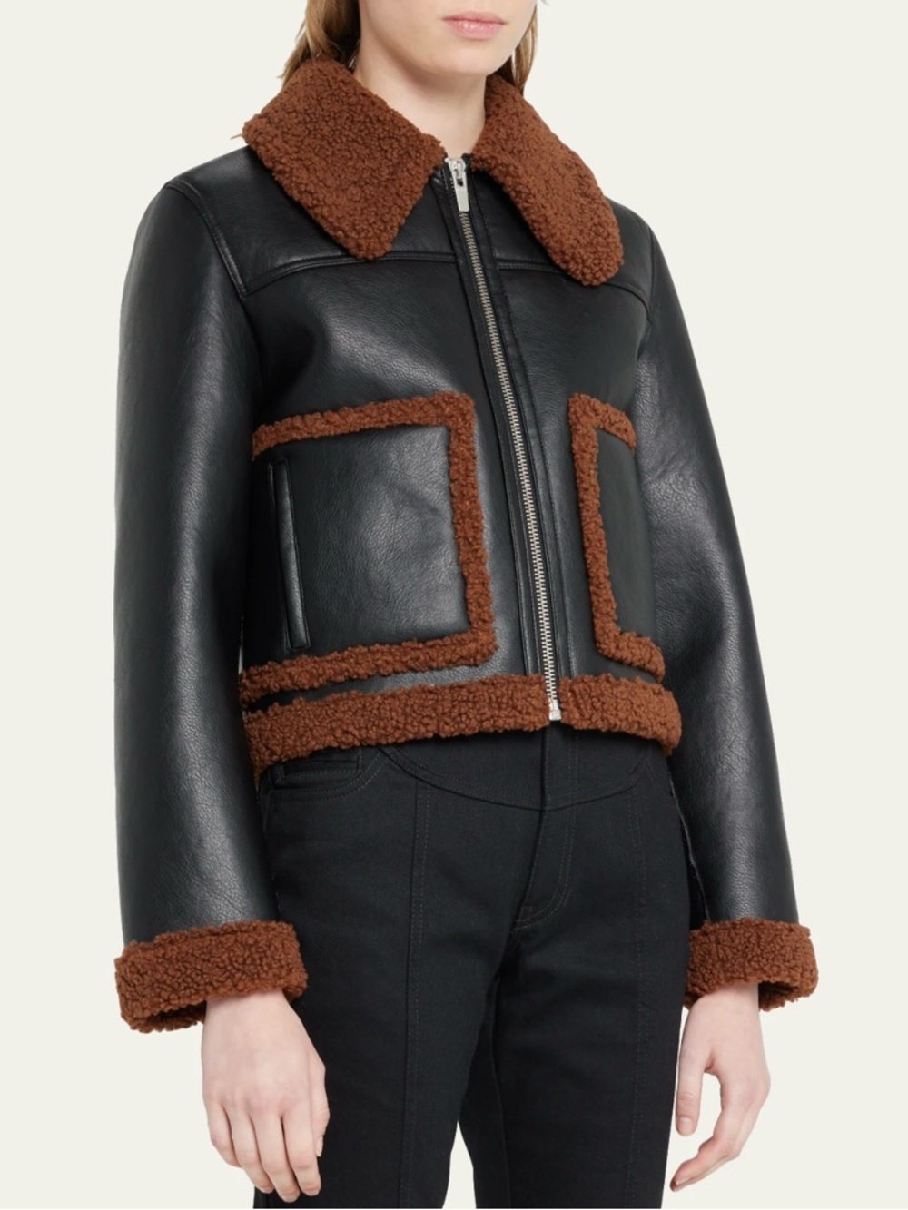 A.L.C. Archer Faux Leather and Shearling Bomber Jacket - NWOT